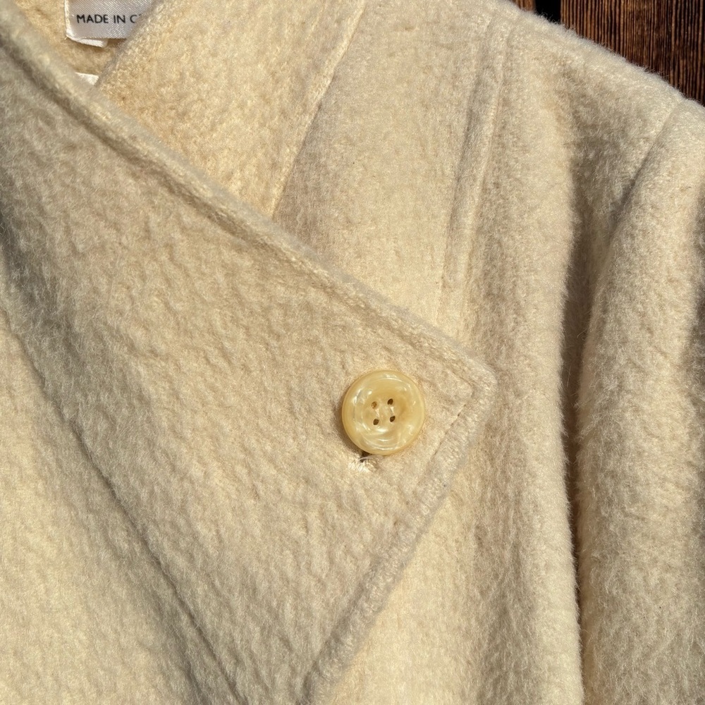 Vintage Wool Women's Coat Cream Color Label: International Scene Size M - Picture 6 of 13